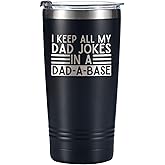 Onebttl Dad Joke Tumbler Gifts Coffee Mug, Dad-a-base Database Funny Gifts for Father's Day, Birthday, Christmas from Daughter, Son, Wife, Stainless Steel Travel Mug 20oz