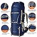 MOUNTAINTOP 70L Internal Frame Backpack Camping Backpacking Hiking Backpack for Men Women with Rain Cover,Sapphire Blue