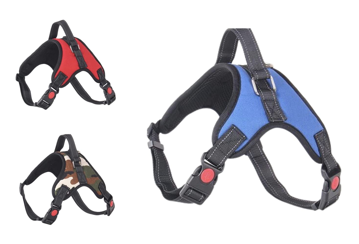 BUDDY GEAR - Dog Harness, Breathable, Adjustable, Comfortable, for Small, Medium, and Large Dogs (Small Blue)