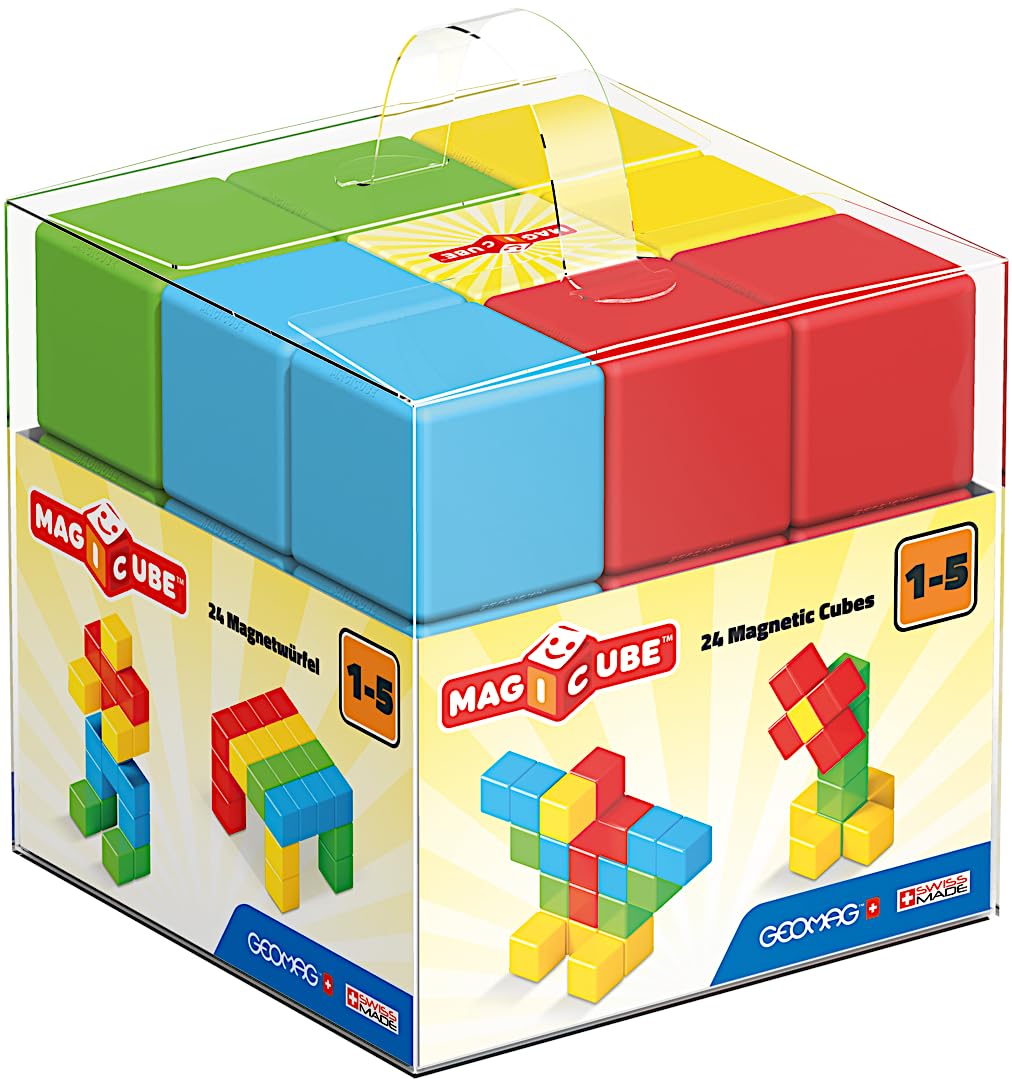 Geomag 148, Magicube Free Building Full Color, 24 Pieces - Building Game with Magnetic Cubes