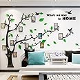 3D Tree Wall Stickers - DIY Photo Frame Tree Wall Decal Family Photo Frame Sticker Murals Wall Decor Living Room Bedroom TV Background Home Decorations (S:54 * 39in,Green Right)