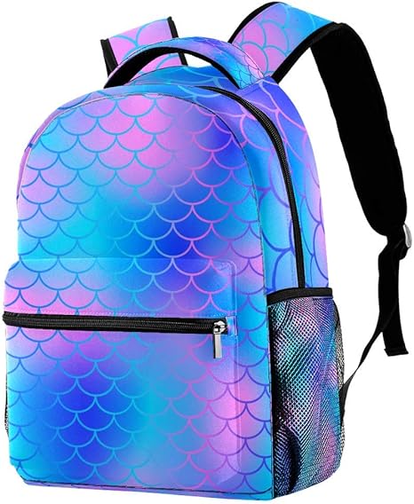blue and purple backpack