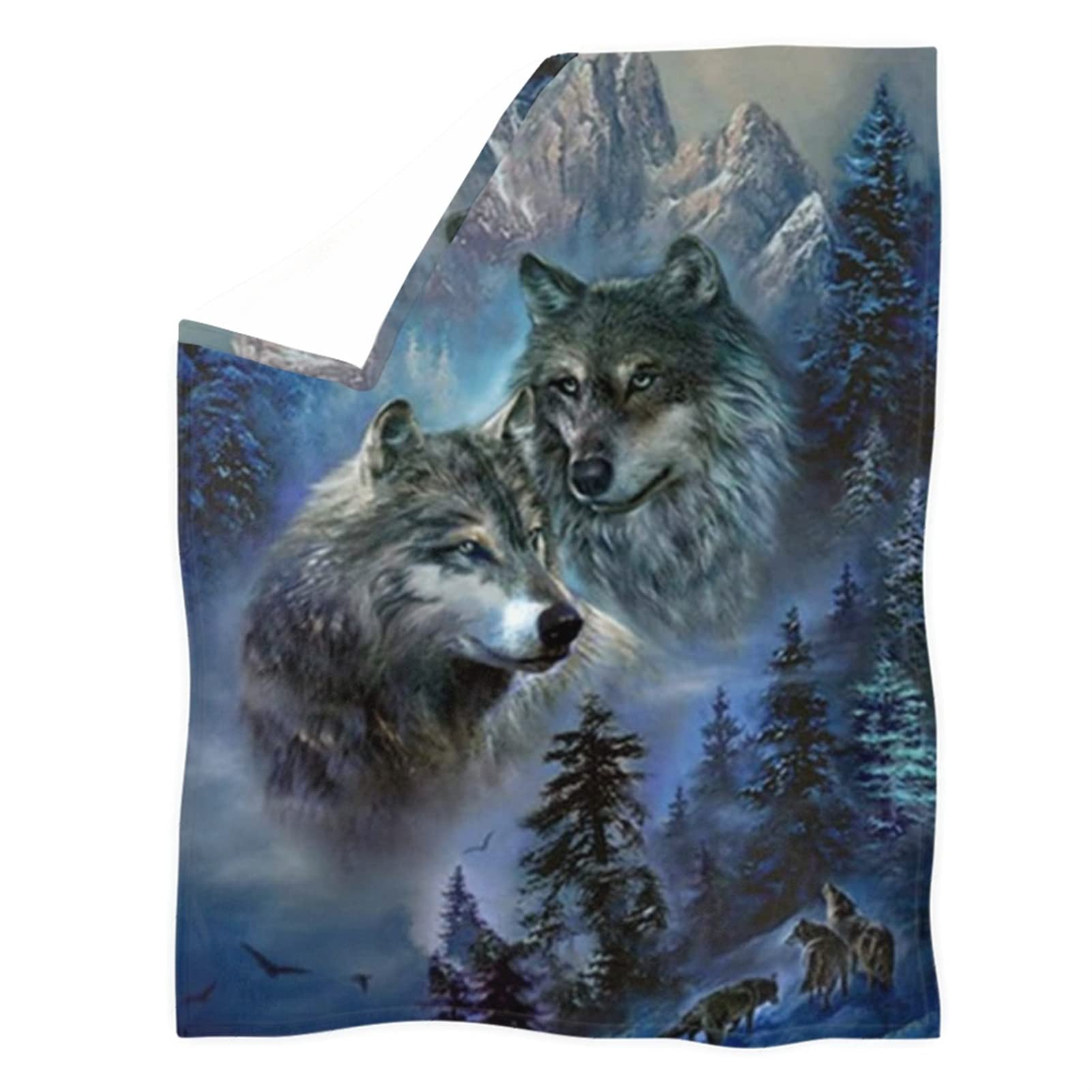 Jndtueit Cool Wolf Fleece Sherpa Throw Blanket for Adult and Children,Bedding Blanket Quiltd for Office Naps,Sofa,Living Room,Lounge Soft Flannel Plush Throw Blankets 2XL
