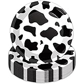 50PCS Cow Print Plates 9 Inch Cow Paper Plates Jungle Safari Party Supplies Animal Print Party Plates Cow Theme Birthday Party Plates Disposable Paper Food Trays Baby Shower Jungle Party Decorations