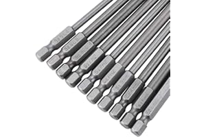 RASTKY Magnetic 1/4 Inch Hex Shank BST Bits Set with Slotted Cross Hex Head for Electric Drills, 10pcs Set, Antiimpact Alloy 