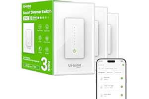 GHome Smart Dimmer Switch, Single Pole, 2.4GHz WiFi Dimmer Light Switch Works with Alexa and Google Home, Voice & APP Remote Control | Timer & Schedule | UL Certified, Neutral Wire Required, 3 PACK