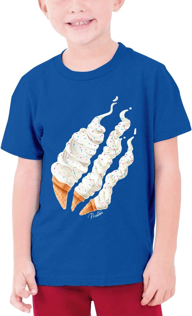 Fashion Trendy Preston Playz Ice Cream/Slime Flame T-Shirt Soft Cotton Shirts for Youth Boys or Girls Ages 6-16