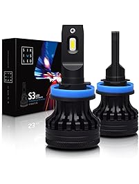 SiriusLED S3 H11 LED Headlight Bulb New Full Aluminum Structure 8000 Lumen Extremely Bright White 6000K Conversion Kit 2018 New