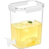 QWORK Plastic Drink Dispenser with Spigot and Airtight Lid, 1.2 Gallon Juice Lemonade Container, Beverage Dispenser Cold Drink Container, 4.5L