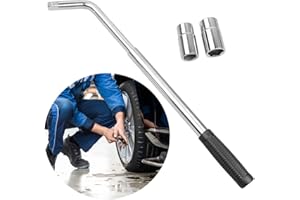 Sandfren Car Telescoping Lug Wrench, Extendable 4 Way Vehicle Wheel Brace Removal Tool with 17/19mm and 21/23mm Sockets, Automotive Tire Nut Repair Wrench Accessories, Universal Fit