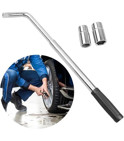 Universal Telescoping Wheel Lug Wrench, Extendable Car Wheel Nut Remover With Standard Cr V Sockets 17mm 19mm 21mm 23mm Labor Saving Wheel Wrench Tire Repair Tool Set For Car Truck Van Caravan