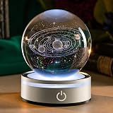 IFOLAINA 3D Solar System Crystal Ball 80mm LED Night Light Planet Globe