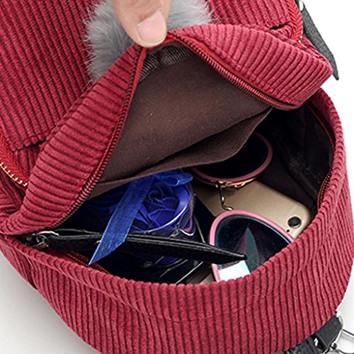 creazrise women fashion school bags mini thicken corduroy backpacks gray Creazrise Women Fashion School Bags Mini Thicken Corduroy Backpacks Gray