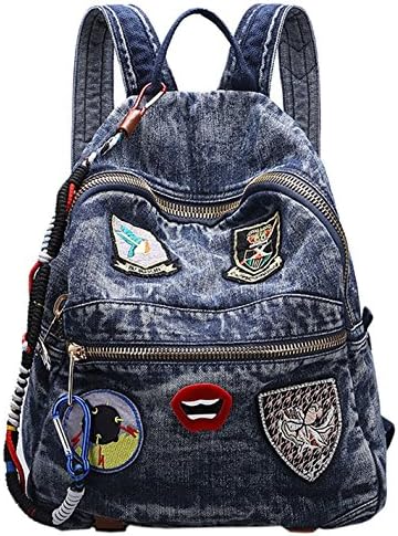 SAIERLONG Women's And Girl's Denim Backpack School Bag Travel Bag Shoulder Bag