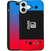 ECOLYF Compatible with iPhone 16 Case for Boys Kids Men, 3D Cool Video Game Controller Button Type Personalized Full Body Full Camera Protection Protective Cover Soft Cute, Blue