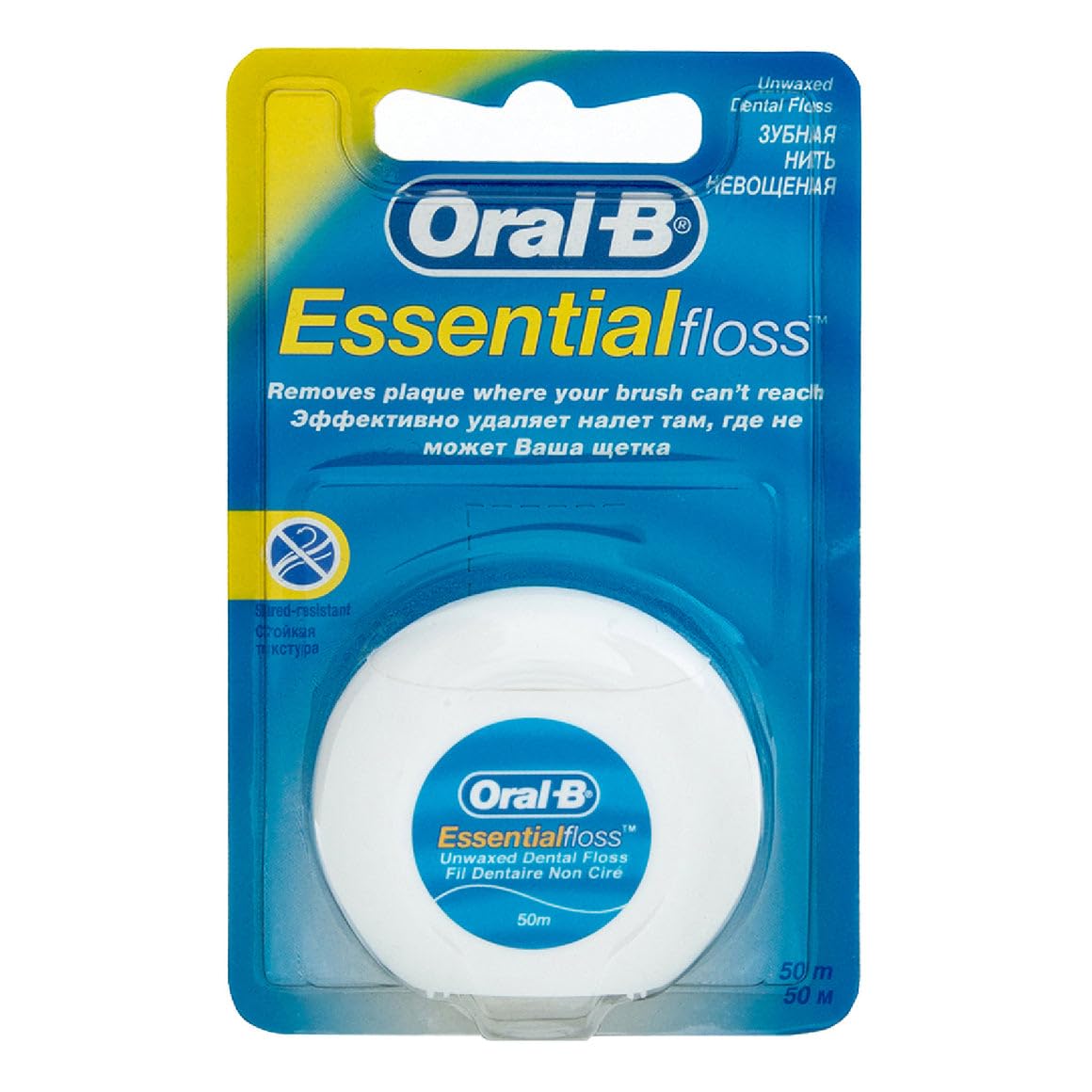 Oral B 005012 Essential Floss - Unwaxed Floss, 50 m, 4-piece pack