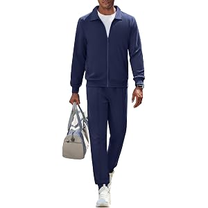 COOFANDY Men's Athletic Tracksuit 2 Piece Sweat Suits Jacket and Pants Set | Tennis Sport Jogging Outfit, Leisure Casual Styl