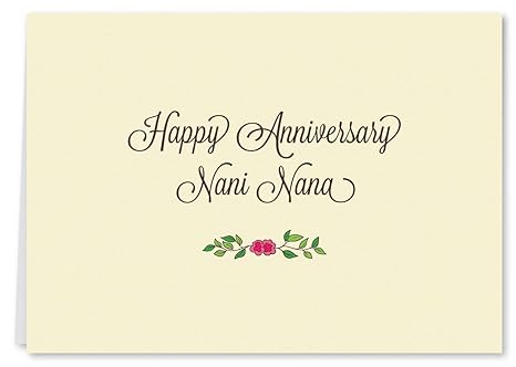 Flutterpost Premium Anniversary Greeting Card Nana Nani Special 7 X5 Blank With Envelope Gift Collection Amazon In Office Products