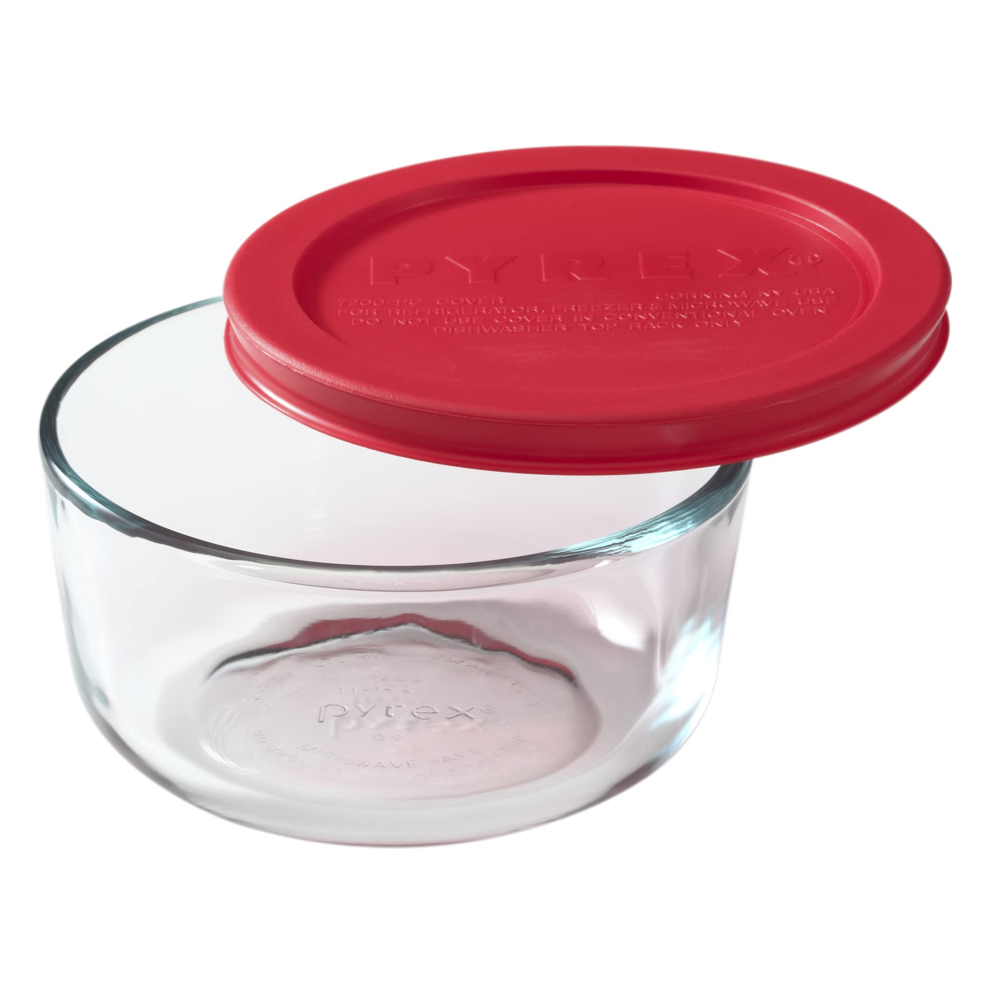 Photo 1 of Pyrex Simply Store 2-Cup Single Glass Food Storage Container with Lid, Non-Pourous Glass Round Meal Prep Container with Lid, BPA-Free Lid, Dishwasher, Microwave, Oven and Freezer Safe