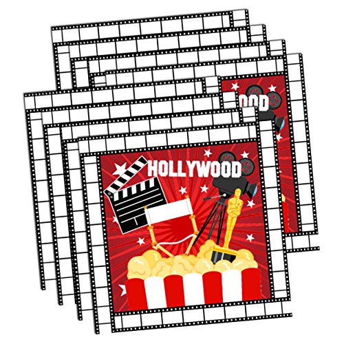 Hollywood Movie Night Birthday Party Supplies Set Plates Napkins Cups Tableware Kit for 16