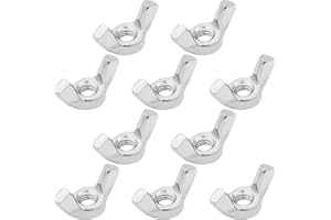Skweawert 10pcs M8x1.25mm Wing Nuts, Carbon Steel Zinc Plated Butterfly Wingnuts Wing Metric Nuts Fasteners Parts Screws Hand Twist Tighten Ear Butterfly Nut