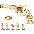 ROKR 3D Wooden Puzzle Self Assemble Game Toys Mechanical Gun Model with Villains Targets & Rubber Bands Bullets for Teens, Ad