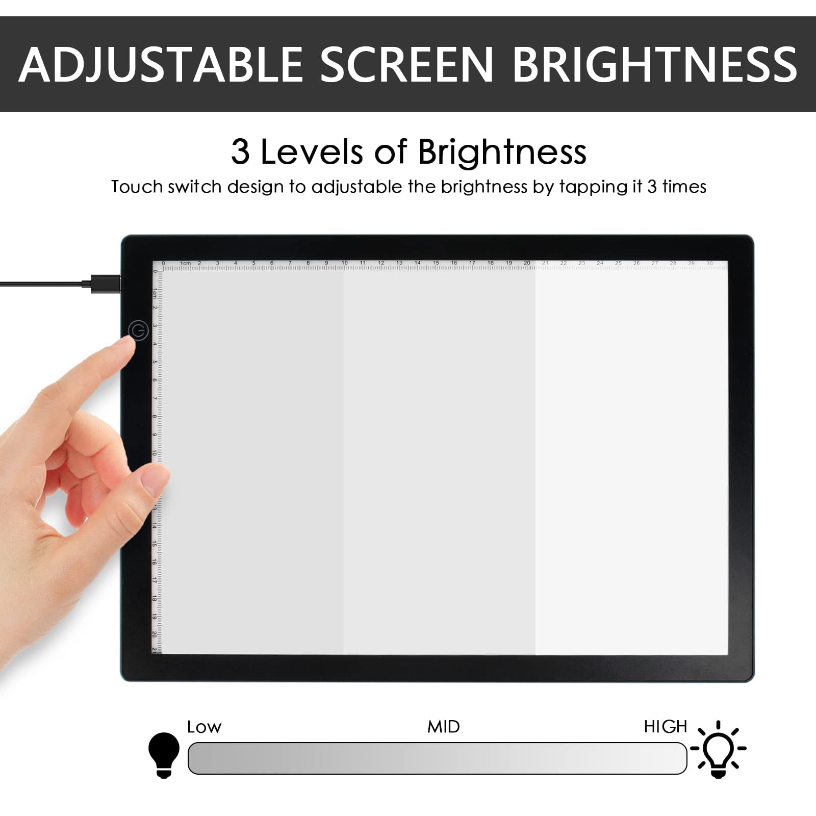 MAFUEAY Slide Viewer Light Box, for Viewing Scanning Negatives and Slides, Artist Sketching, Ultra-Thin A4 Light Pad Scanner with 3 Adjustable Brightness and USB Powered (Medium)