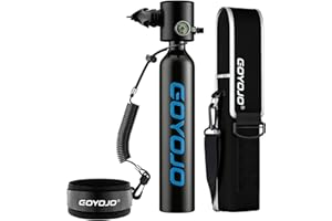 GOYOJO Mini Scuba Tank, 6-12 Minutes Diving Tank, Portable Lung Tank Kits with 3000 PSI Max Pressure, Reusable 0.5L Small Scu