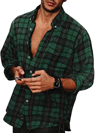 slim flannel shirt mens