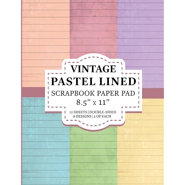 Vintage Lined Scrapbook Paper Pad 8.5” x 11”: Old Fashioned