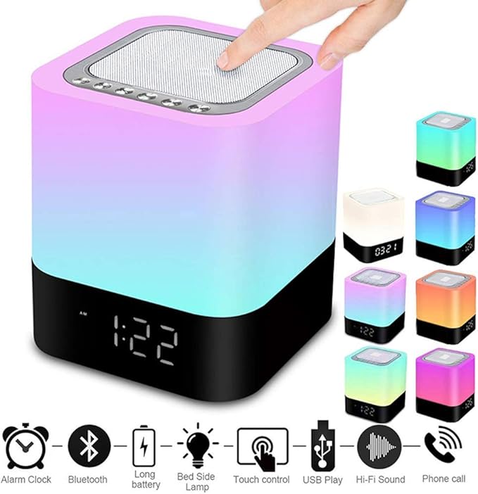 StillCool Bluetooth Lautsprecher Wecker 5 in 1 LED Touch Dimmbar Wecker