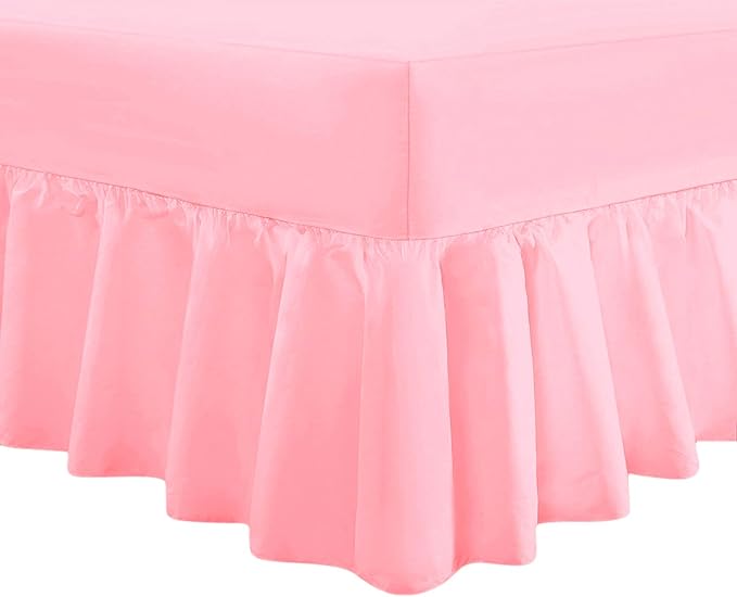 Linen Zone Extra Deep Fitted Frilled Valance Bed Sheet Easy Care 18