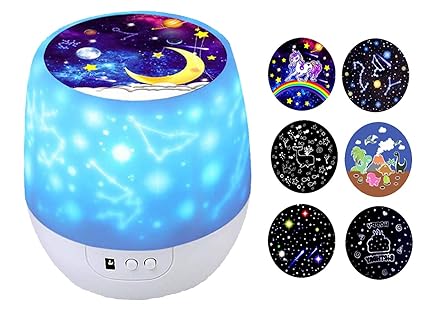 Proyector de estrellas de luz nocturna para niños, rotación de 360 ...