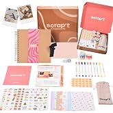 Scrapbook Kit - 80 Page Photo Album DIY Scrapbook - Holds 300+ Photos, with Metallic Pens, 150+ Stickers, Glue Pen, Washi Tapes, Backing Paper, Photo Corner Stickers (Starter Kit - 8 x 8 Inch, Kraft)