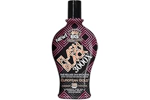 European Gold Flash Black 3000X Indoor Tanning Lotion – Ultra-Dark Advanced Formula with Time-Release DHA Bronzers for Long-Lasting, Deep Color and Silky Smooth Skin – 12 oz.