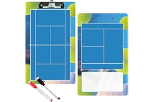 Picassosky Tennis Clipboard - Dry Erase Double-Sided for Coaches