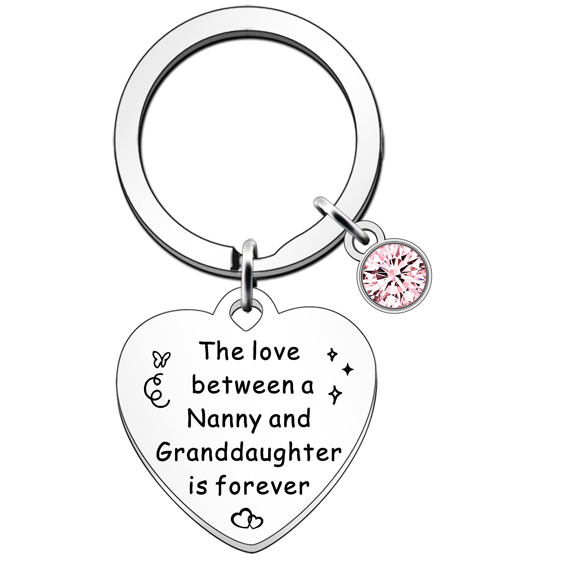 JETTOP Nanny Gifts from Granddaughter -Keyring Gifts for Nanny Birthday Christmas Mothers Day