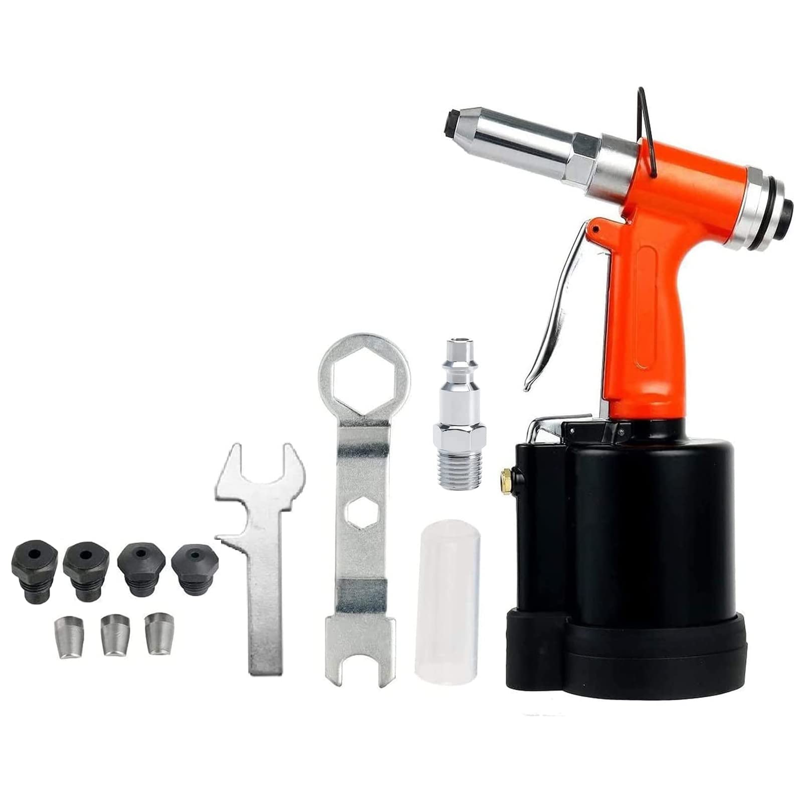 Photo 1 of 8MILELAKE Pneumatic Pop Rivet Gun Air Riveter Tool Heavy Duty Riveting Machine with 5 Sizes Nosepieces and 3 Claw Clips