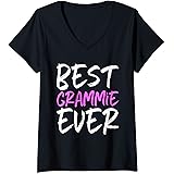 Womens Best Grammie Ever Family Funny V-Neck T-Shirt