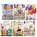 umbresen 6 Pack 5D DIY Special Shaped Diamond Painting Christmas Birthday Greeting Cards Creative Gift (Happy Birthday 6 Set)