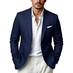 Mens Blazers Lightweight Two Button Business Suit Jacket Fall | Hiking Camping Climbing Gym Running Workout Sports Loungewear
