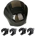 SLMOTO Smoke Quarter Head Fairing Windshield with 39mm Fork Clamps Fits for Harley Sportster XL883 1200 1988-Up Dyna 1995-2005 VRSCA VRSCAW 02-10 Dyna