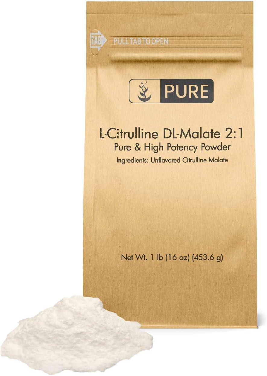 LCitrulline DLMalate 21 Powder (1 lb) by Pure Organic Ingredients, 100 Pure, Pre