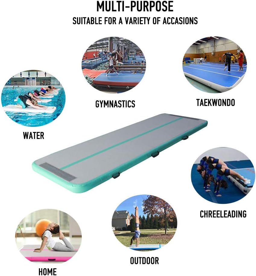 AKSPORT Air Track Gymnastics Tumbling Mat Inflatable Floor Mats with Electric Air Pump for Home Use/Tumble/Gym/Training/Cheerleading/Parkour/Beach/Park/Water 3.3/10/13.12/16.4/20/23-39ft : Sports & Outdoors