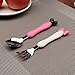 Baby Kids Fork and Spoon Set Toddler Stainless Steel Flatware with Cartoon Handle