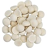 Septe 100pcs Unfinished Half Wooden Balls for Crafts,Mini Half Wooden Beads for DIY Projects and Craft Supplies (20mm)