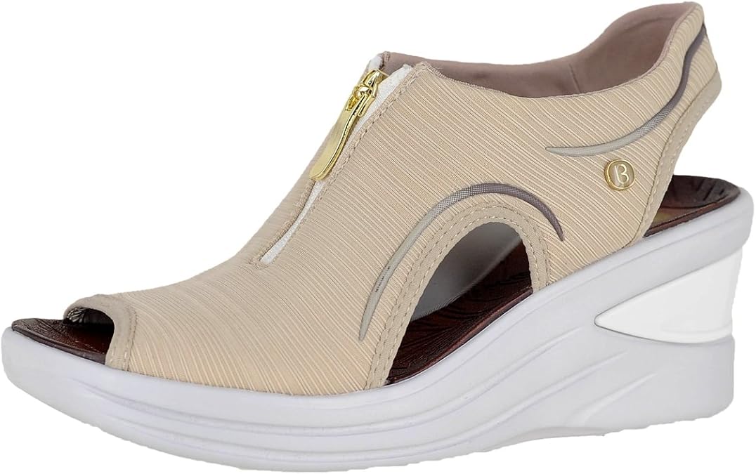 Amazon.com | BZees Naturalizer Vinny Tan Gradient Ribbed Womens Wedge Sandals Size 10M | Shoes