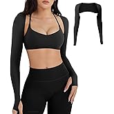YEOREO Women Crop Top Long Sleeve Bolero Open Front Workout Cropped Shirts Sports Shrug