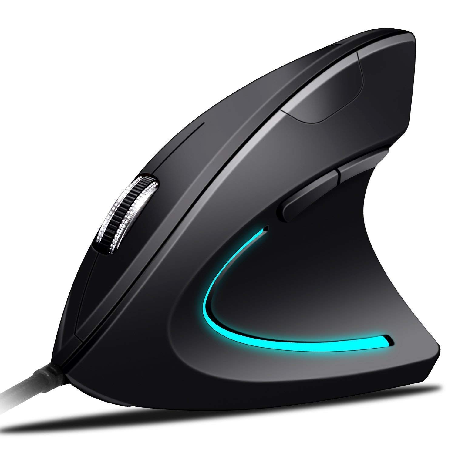 USB Wired Mouse Ergonomic Vertical Mouse, Vertical Grip and Ergonomic Design Prevents Carpal Tunnel Disorder Adjustable 800/1200/1600 DPI, 5Buttons for PC/Laptop/Mac