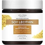 velona Pure Liquid Soy Lecithin 4 oz | Food Grade | Unbleached| Emulsifier, Stabilizer, Softener, Smoother, Wetting Agent | U
